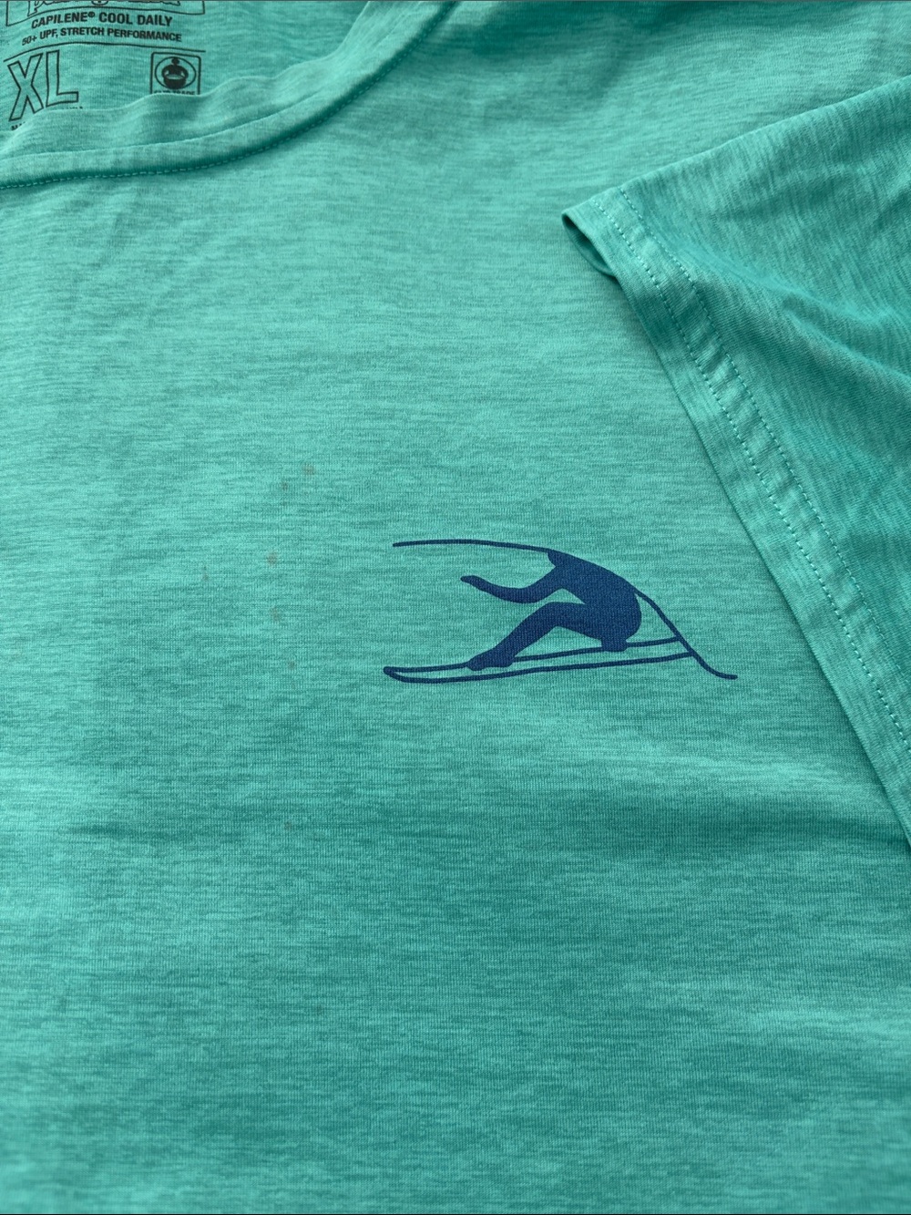 Patagonia Men's Teal Short-Sleeve Swim Rash Guard - Picture 3 of 4